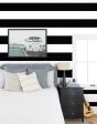 Rugby Stripe  Wallpaper by Sugar Paper - Black Fashion