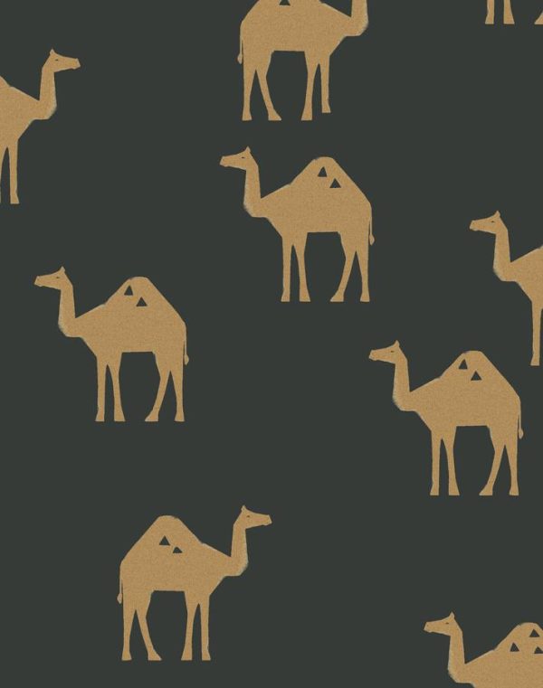 Oasis Camels  Wallpaper by Tea Collection - Charcoal Hot on Sale