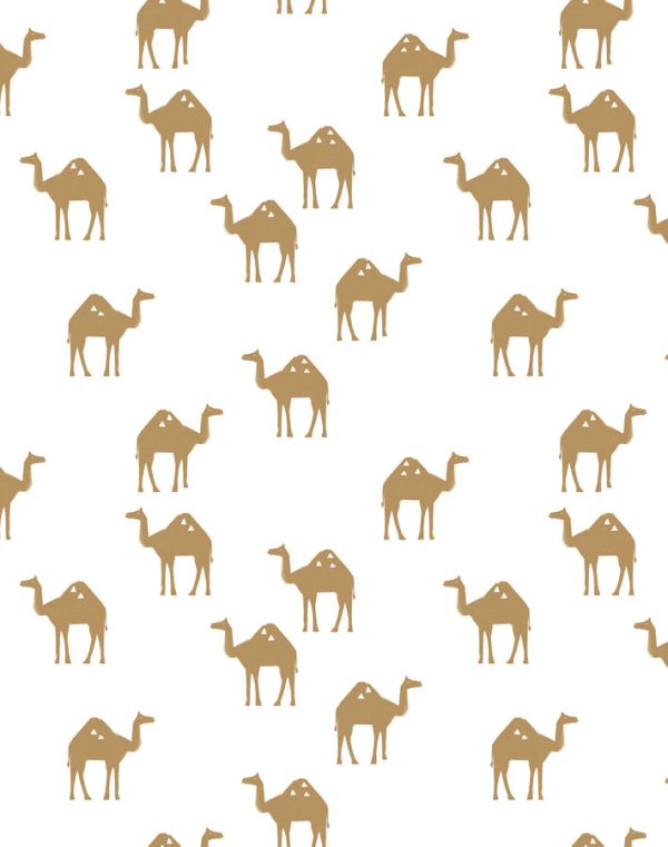 Oasis Camels  Wallpaper by Tea Collection - White Online Hot Sale