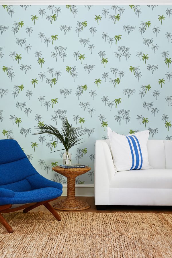 Palms  Wallpaper by Tea Collection - Pale Blue Supply