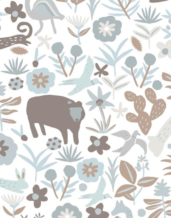 Menagerie  Wallpaper by Tea Collection - Neutral For Sale