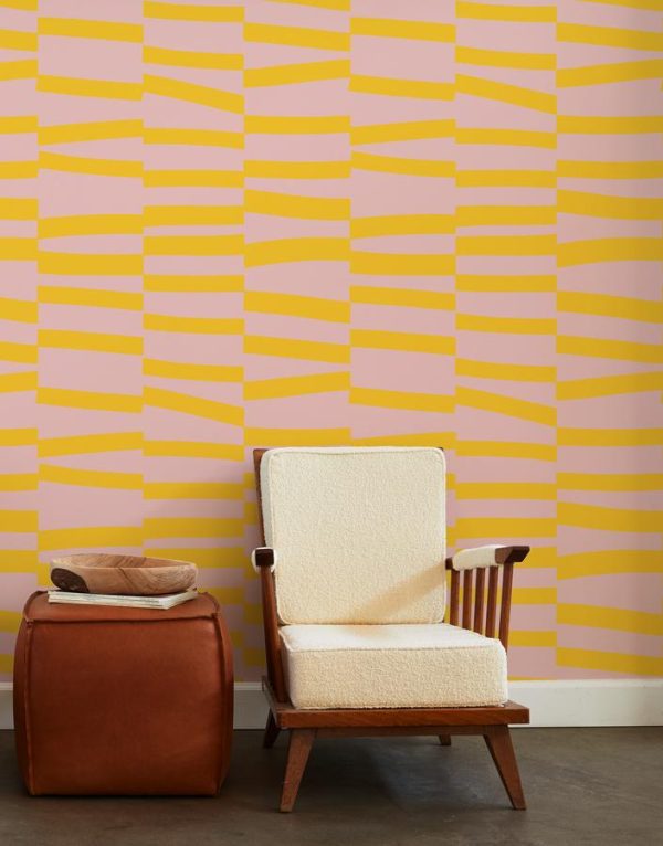 Canals  Wallpaper by Clare V. - Gold  Pink Cheap