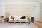 Stylized Papyrus  Wallpaper by Tea Collection - Peach For Sale