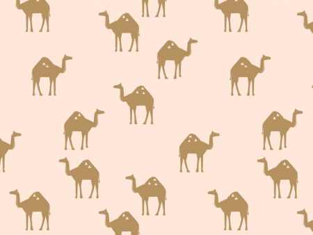 Oasis Camels  Wallpaper by Tea Collection - Peach Hot on Sale