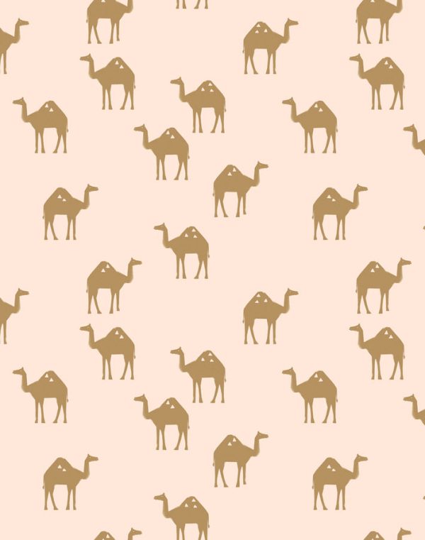 Oasis Camels  Wallpaper by Tea Collection - Peach Hot on Sale