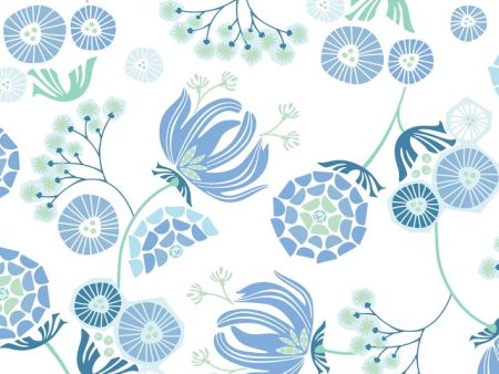 Mediterranean Floral  Wallpaper by Tea Collection - Blue Supply