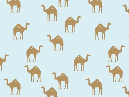 Oasis Camels  Wallpaper by Tea Collection - Pale Blue Supply