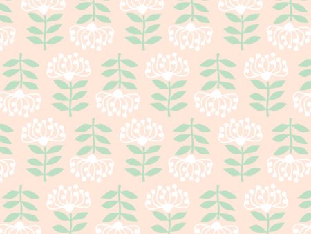 Stylized Papyrus  Wallpaper by Tea Collection - Peach For Sale