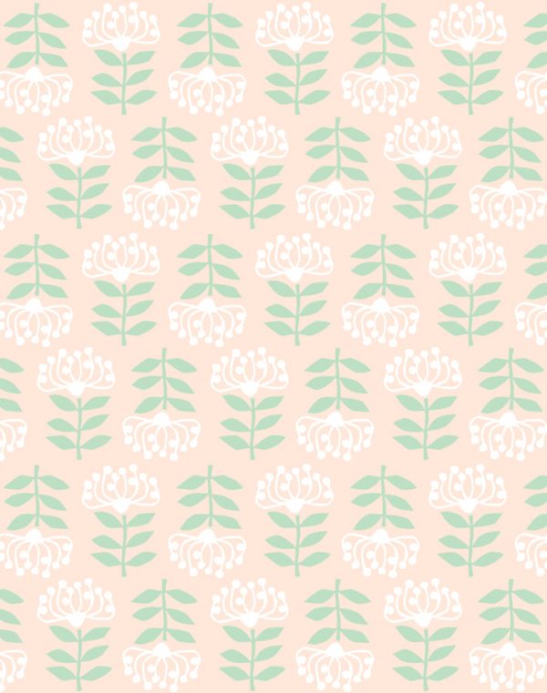 Stylized Papyrus  Wallpaper by Tea Collection - Peach For Sale