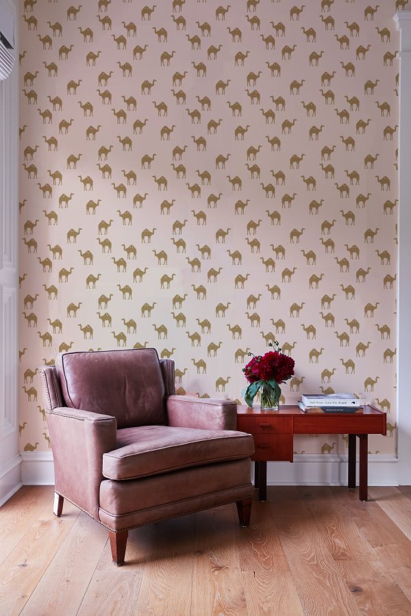 Oasis Camels  Wallpaper by Tea Collection - Peach Hot on Sale