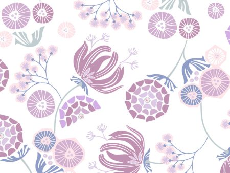 Mediterranean Floral  Wallpaper by Tea Collection - Lavender Fashion