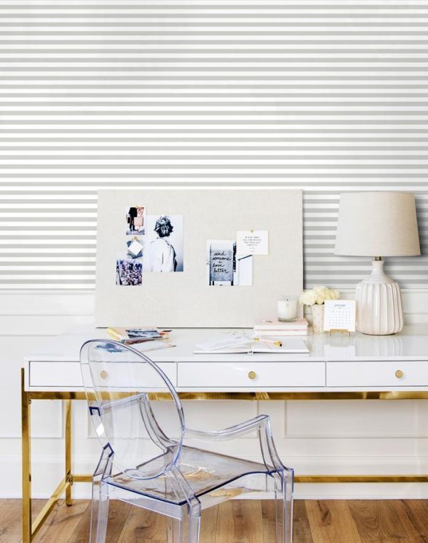 Cabana Stripe  Wallpaper by Sugar Paper - Grey Supply