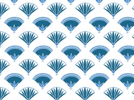 Lotus Papyrus  Wallpaper by Tea Collection - Cadet Blue Supply