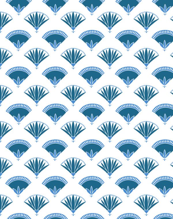 Lotus Papyrus  Wallpaper by Tea Collection - Cadet Blue Supply