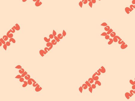 Los Angeles  Wallpaper by Clare V. - Retro Red   Peach For Discount