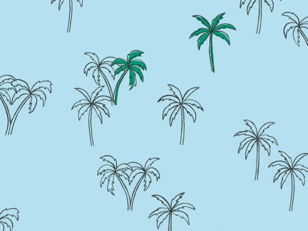 Palms  Wallpaper by Tea Collection - Baby Blue Hot on Sale