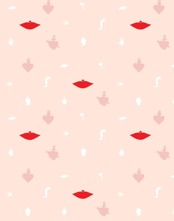 Large Milagros  Wallpaper by Clare V. - Pink   Blush Fashion