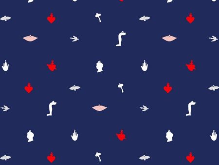 Milagros  Wallpaper by Clare V. - Navy For Cheap