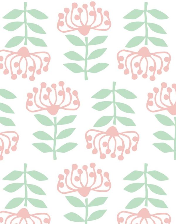 Stylized Papyrus  Wallpaper by Tea Collection - Pink on Sale