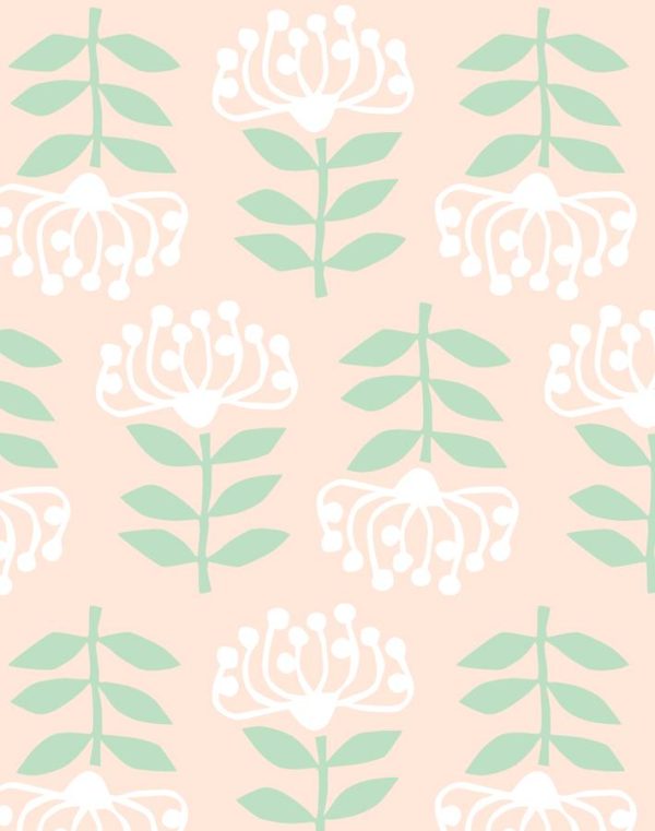 Stylized Papyrus  Wallpaper by Tea Collection - Peach For Sale