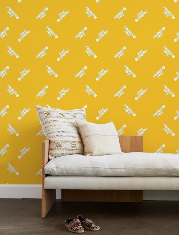 Los Angeles  Wallpaper by Clare V. - Marigold   White Supply