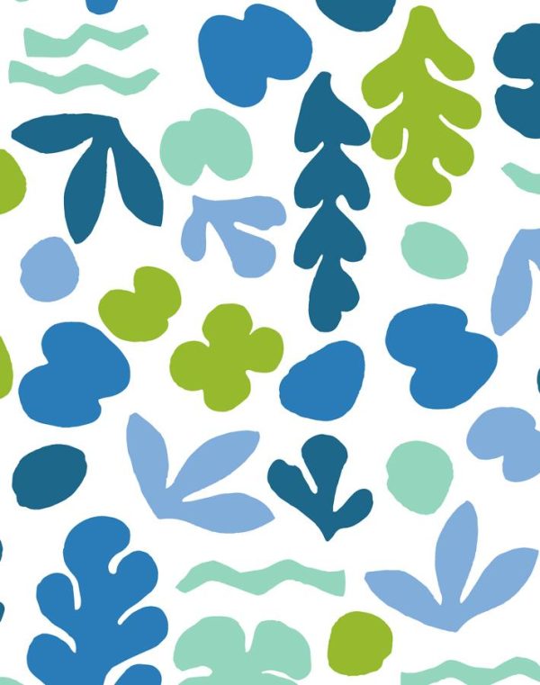 Small Sea Garden  Wallpaper by Tea Collection - Lapis   Lime For Sale