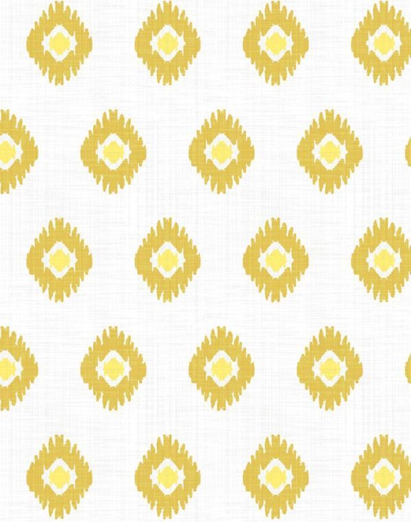 Tangier Medallion  Wallpaper by Wallshoppe - Yellow For Discount