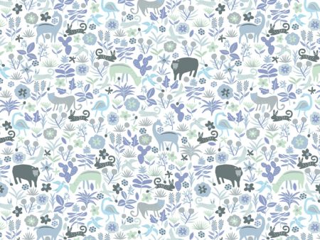 Menagerie  Wallpaper by Tea Collection - Gray on Sale