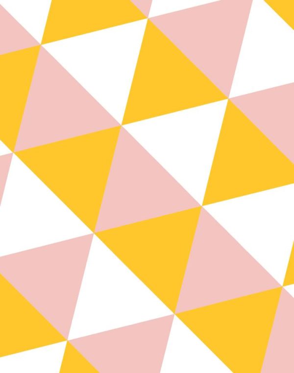 Optic Triangle  Wallpaper by Clare V. - Marigold   Pink For Sale