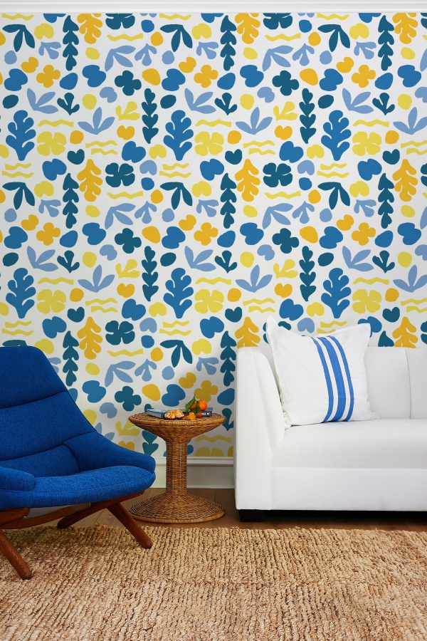 Sea Garden  Wallpaper by Tea Collection - Gold Blue Fashion