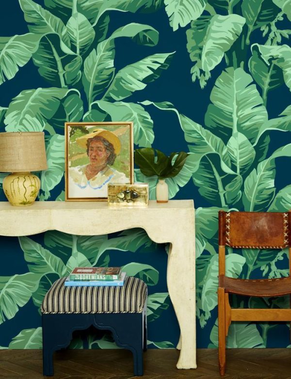 Pacifico Palm  Wallpaper by Nathan Turner - Green on Indigo Online Sale