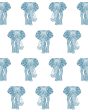 Raja The Elephant  Wallpaper by Wallshoppe - Cadet Blue Online Sale