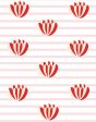 Lotus Stripe  Wallpaper by Clare V. - Pink For Sale