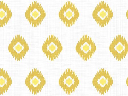 Tangier Medallion  Wallpaper by Wallshoppe - Yellow For Discount