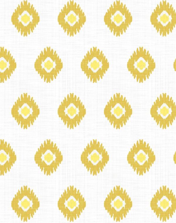 Tangier Medallion  Wallpaper by Wallshoppe - Yellow For Discount