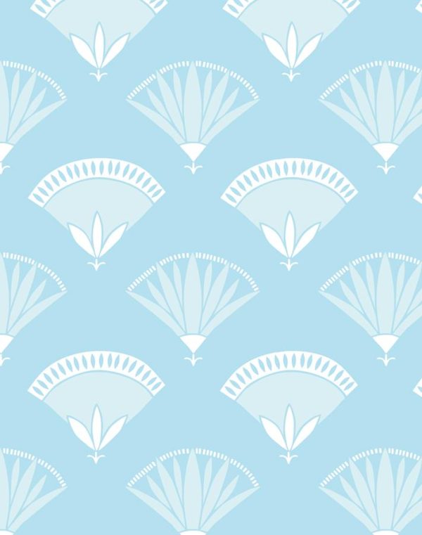 Lotus Papyrus  Wallpaper by Tea Collection - Baby Blue For Discount