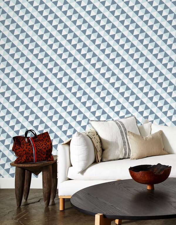 Optic Triangle  Wallpaper by Clare V. - Sky   Silver Online Sale