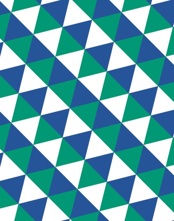 Optic Triangle  Wallpaper by Clare V. - Green   Blue Online now