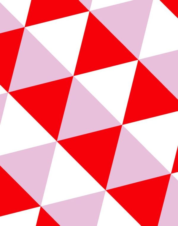 Optic Triangle  Wallpaper by Clare V. - Red   Lilac Discount