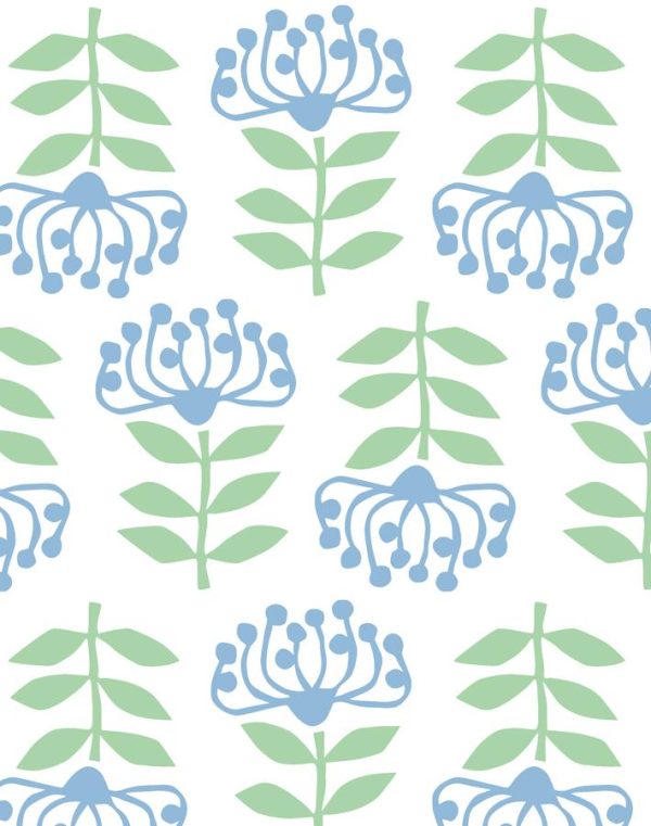 Stylized Papyrus  Wallpaper by Tea Collection - Cornflower Discount