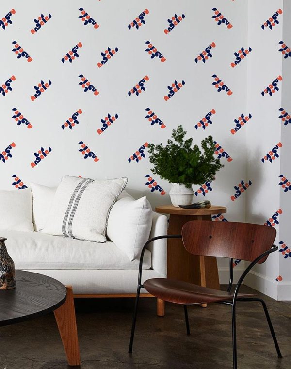 Los Angeles  Wallpaper by Clare V. - Retro Red   Navy   White Online