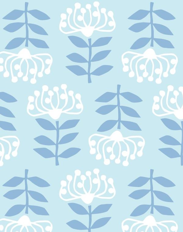 Stylized Papyrus  Wallpaper by Tea Collection - Pale Blue Supply