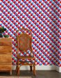 Optic Triangle  Wallpaper by Clare V. - Cyan   Red Sale