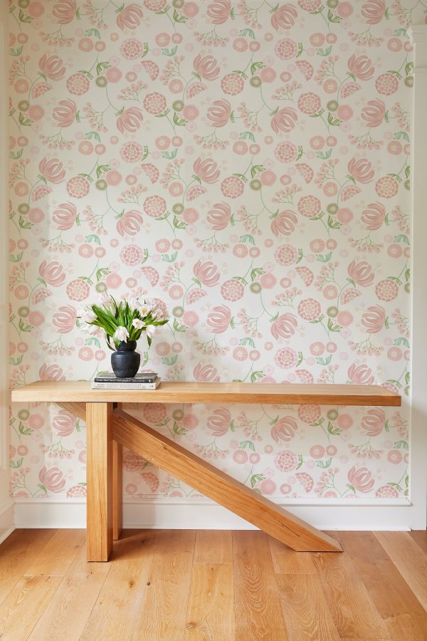 Mediterranean Floral  Wallpaper by Tea Collection - Pink Online Sale