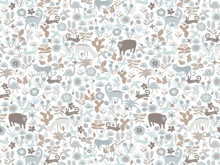 Menagerie  Wallpaper by Tea Collection - Neutral For Sale