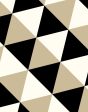 Optic Triangle  Wallpaper by Clare V. - Beige   Black Sale