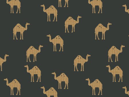 Oasis Camels  Wallpaper by Tea Collection - Charcoal Hot on Sale