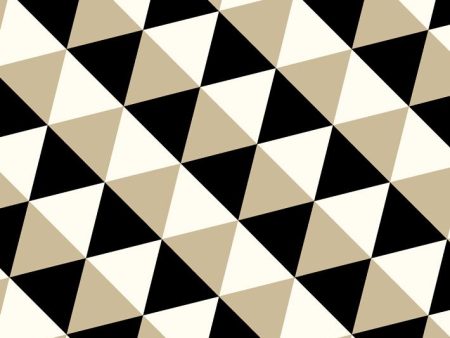 Optic Triangle  Wallpaper by Clare V. - Beige   Black Sale