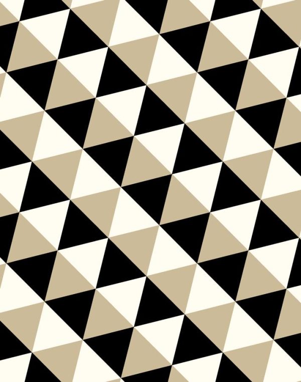 Optic Triangle  Wallpaper by Clare V. - Beige   Black Sale