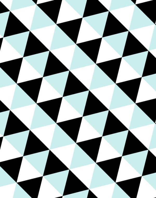 Optic Triangle  Wallpaper by Clare V. - Baby Blue   Black Supply